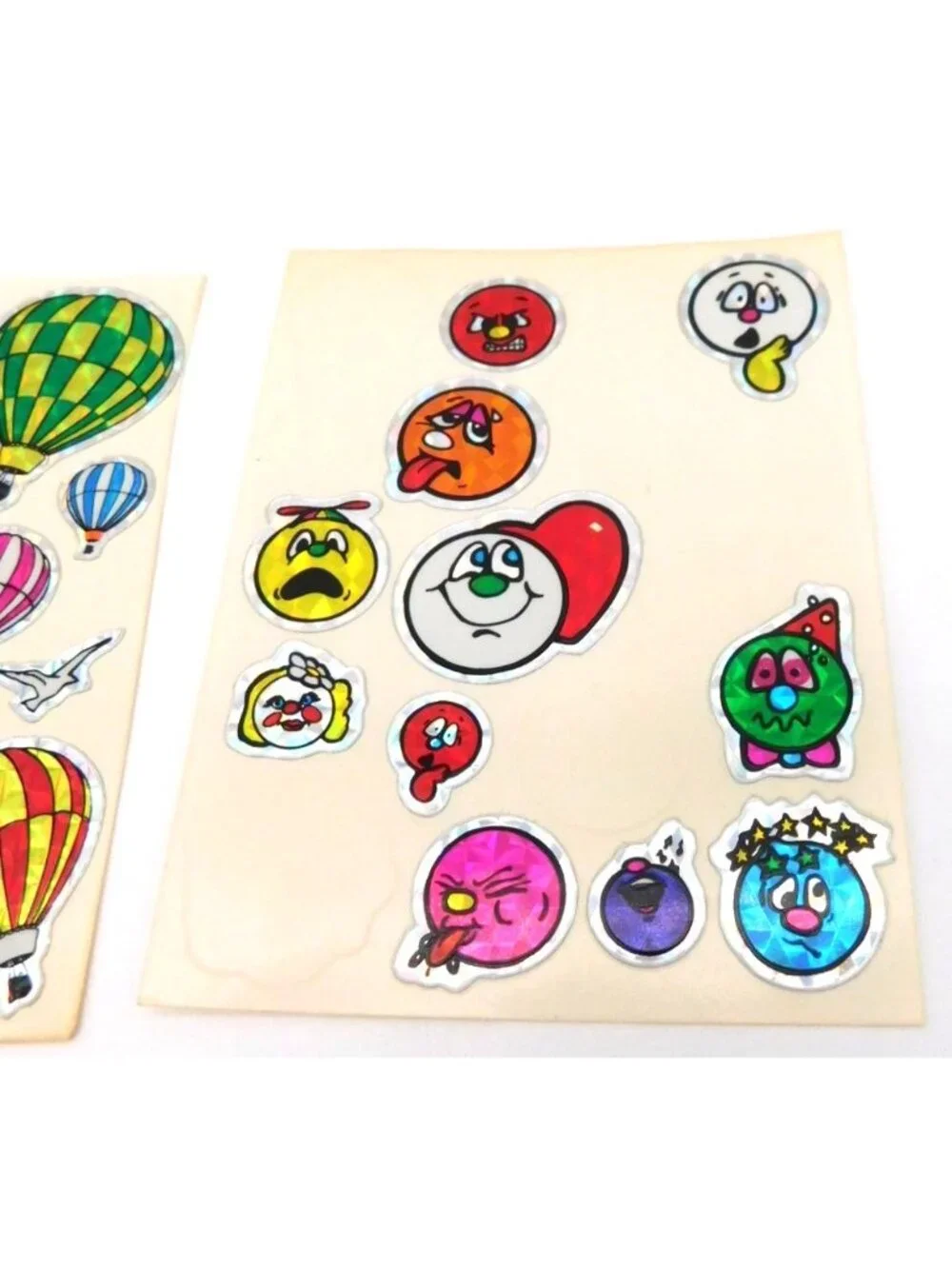 Vintage Vending Prism Holographic Sticker Sheets Clowns Balloons Letters Cherubs